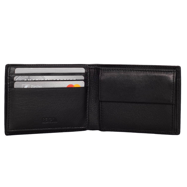 DiLoro Men's Compact Bifold Leather Wallet RFID Black - DiLoro Leather