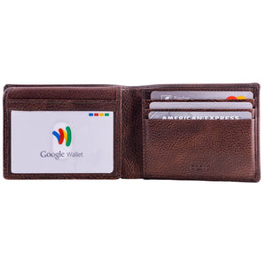 mens leather wallet with id window