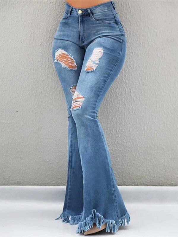 flared jeans ripped