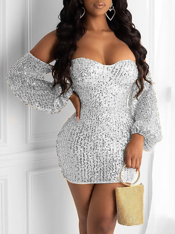 sequin sweetheart dress