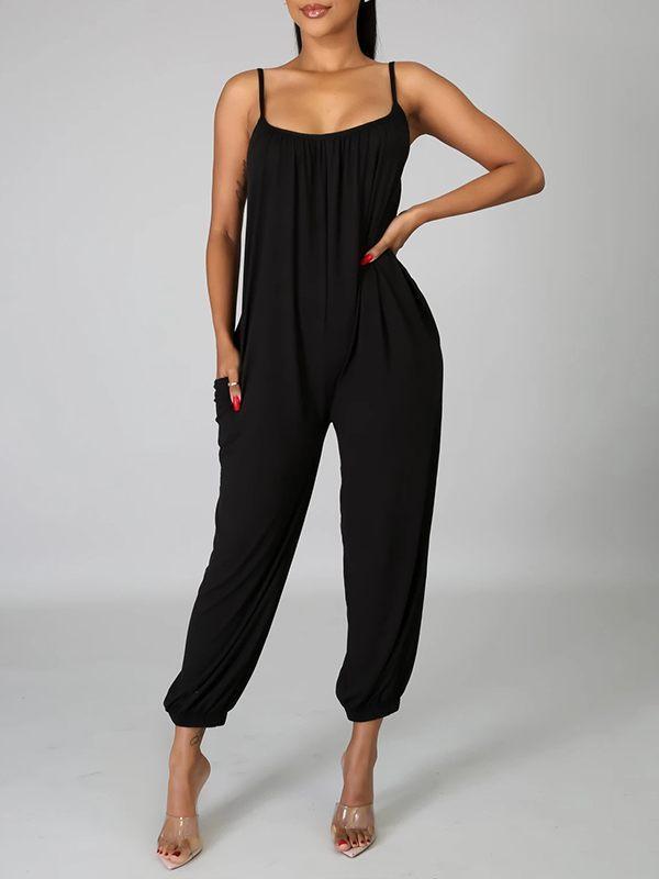 solid cami jumpsuit