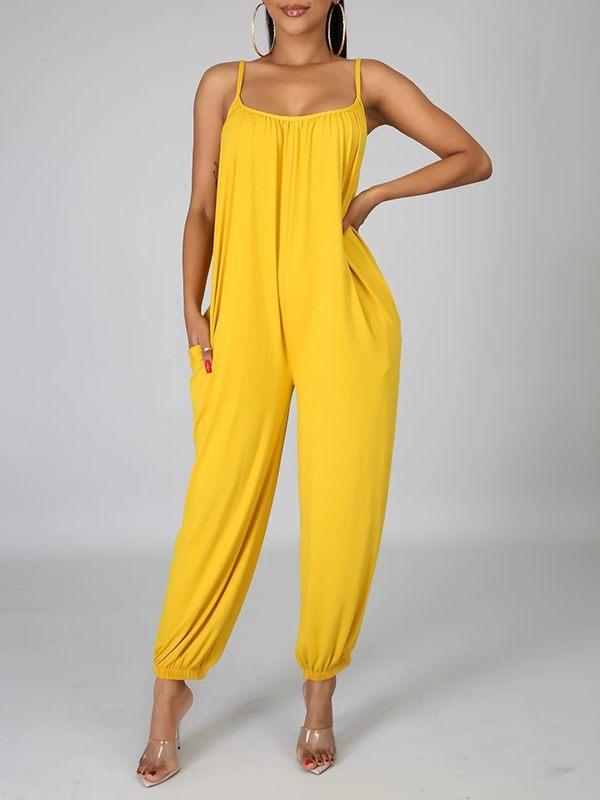 solid cami jumpsuit