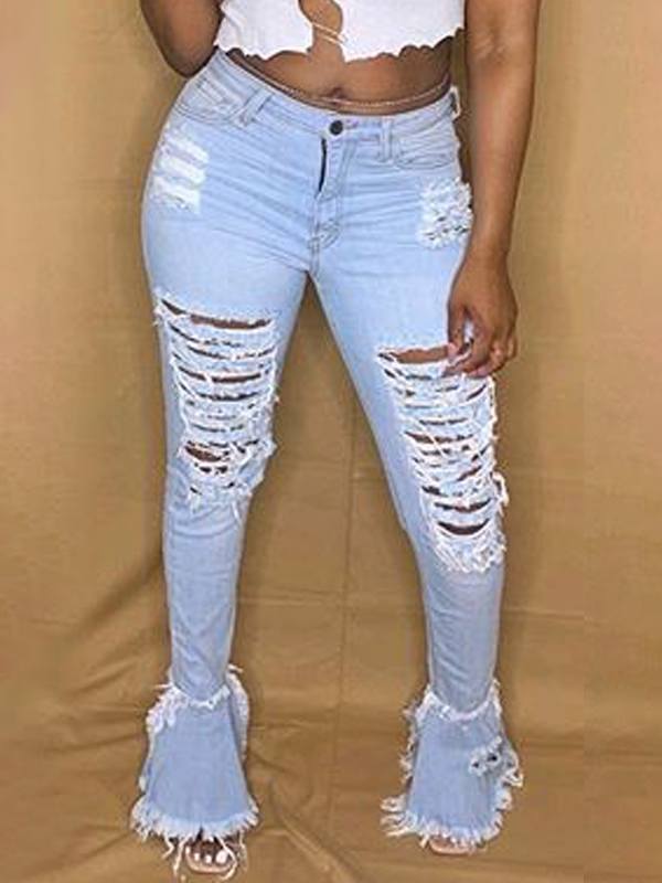 flare ripped jeans