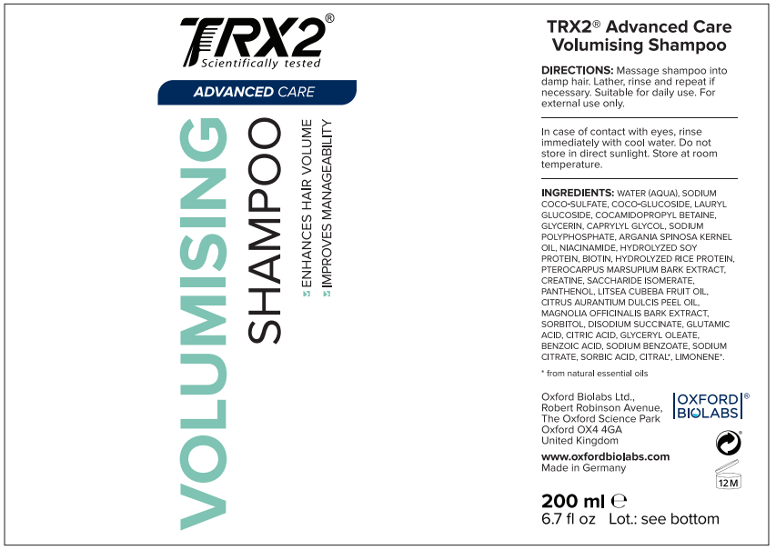 TRX2 Volumising Shampoo label