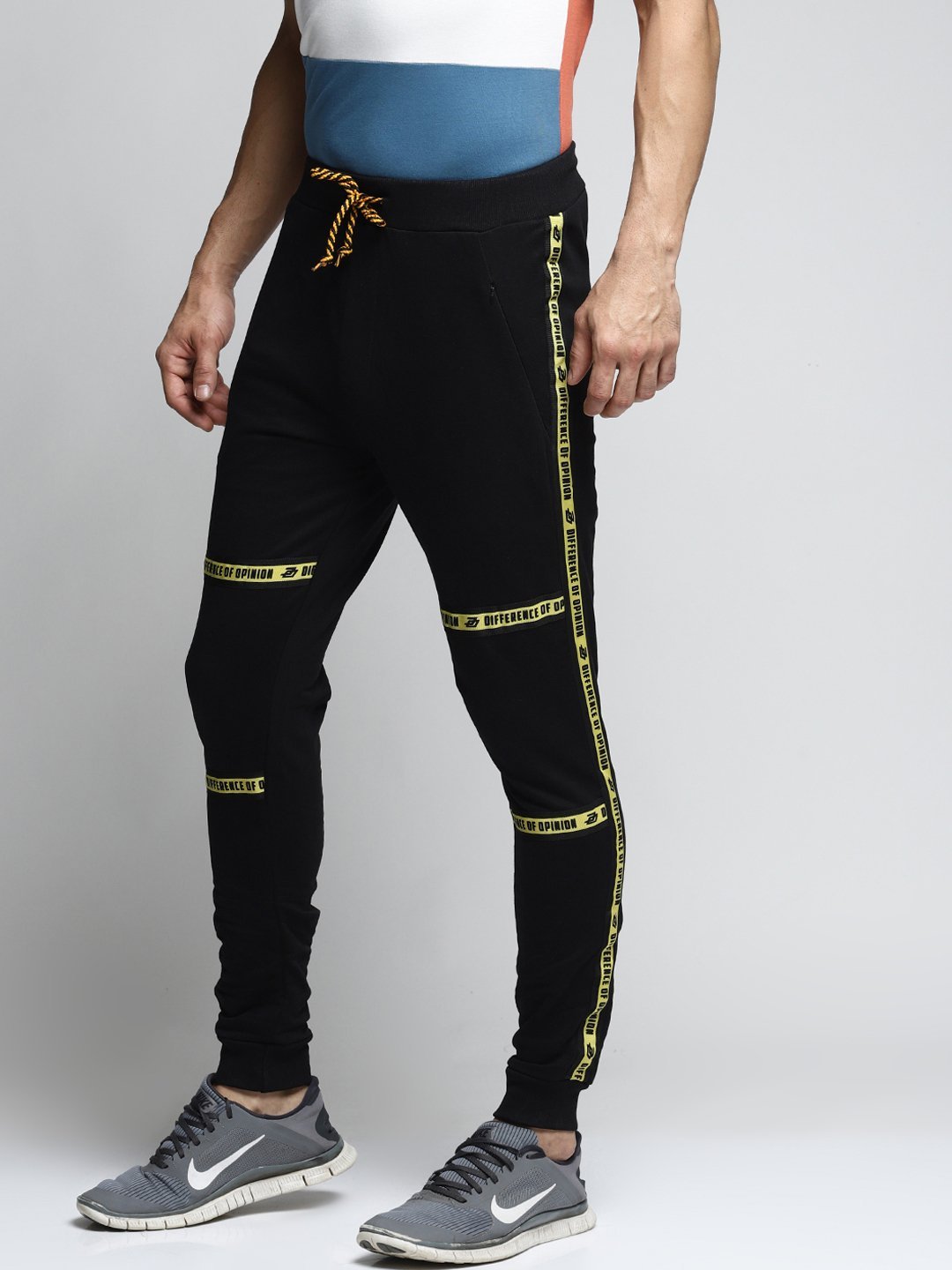 mens black slim joggers