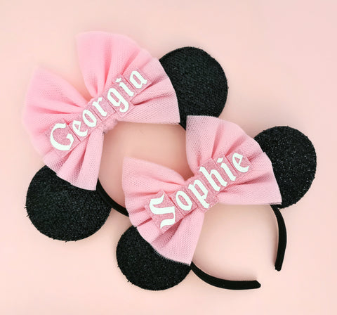 Personalised Minnie mouse ears for girls custom name now ears lubyandlola