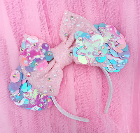 Pastel mermaid sequin Minnie mouse ears 