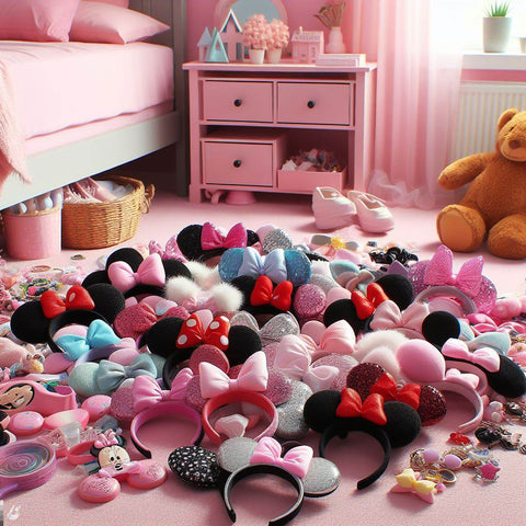 minnie mouse ear collection of the floor of your bedroom
