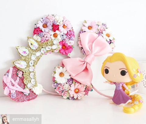 floral princess headband hand made etsy seller ears