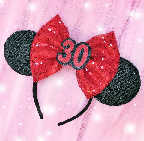 large minnie mouse bow birthday ears 30th disney birthday ideas