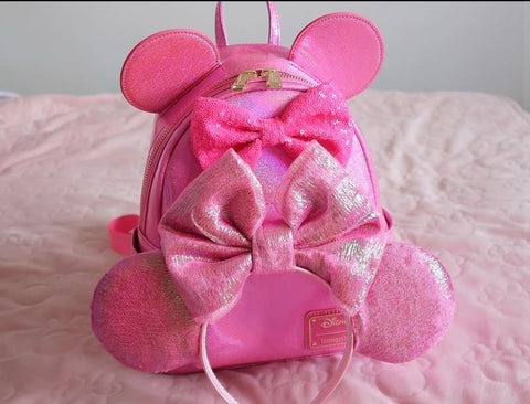 pink minnie ears matching pink loungefly bag