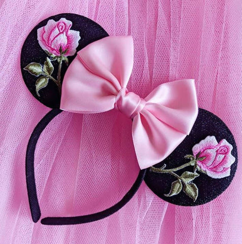 pink rose mickey mouse ears by luby and lola