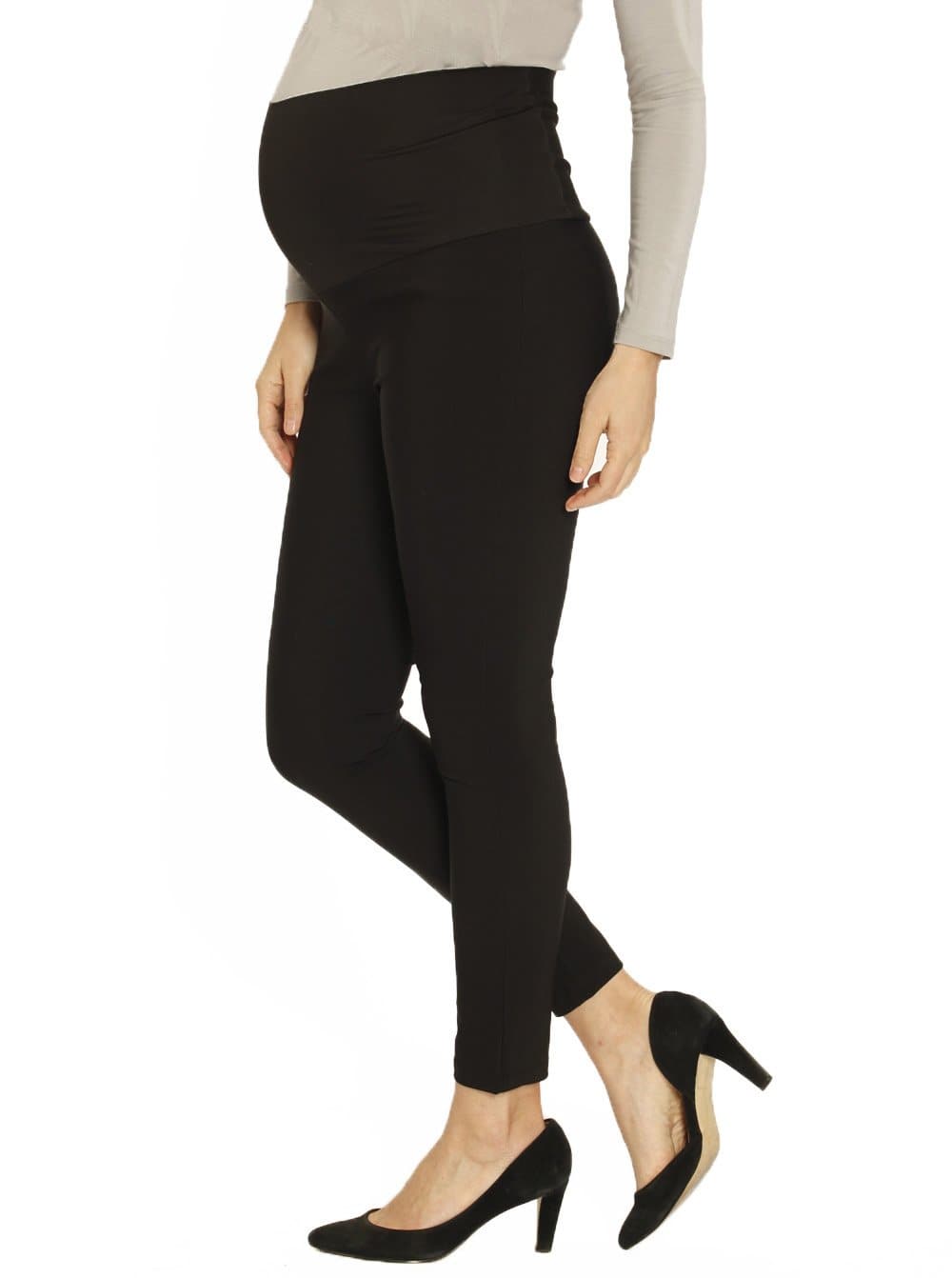 Skinny Fit Maternity Work Pants in Black – Angel Maternity Wholesale