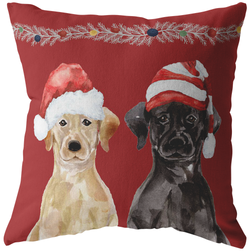 Black labrador clearance christmas pillow