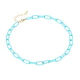 Paper Clip Necklace - Lt Blue