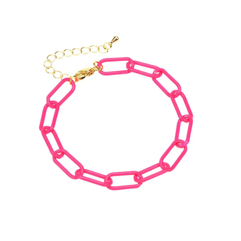 Paper Clip Bracelet -  Pink