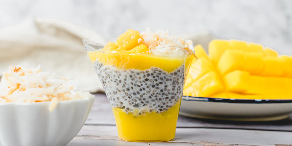 DLux Mini Dessert Cups Mango Coconut Chia Pudding 