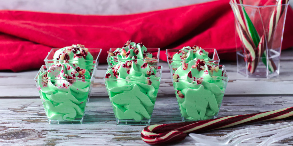 DLux Mini Dessert Cups Holiday Peppermint White Chocolate Mousse