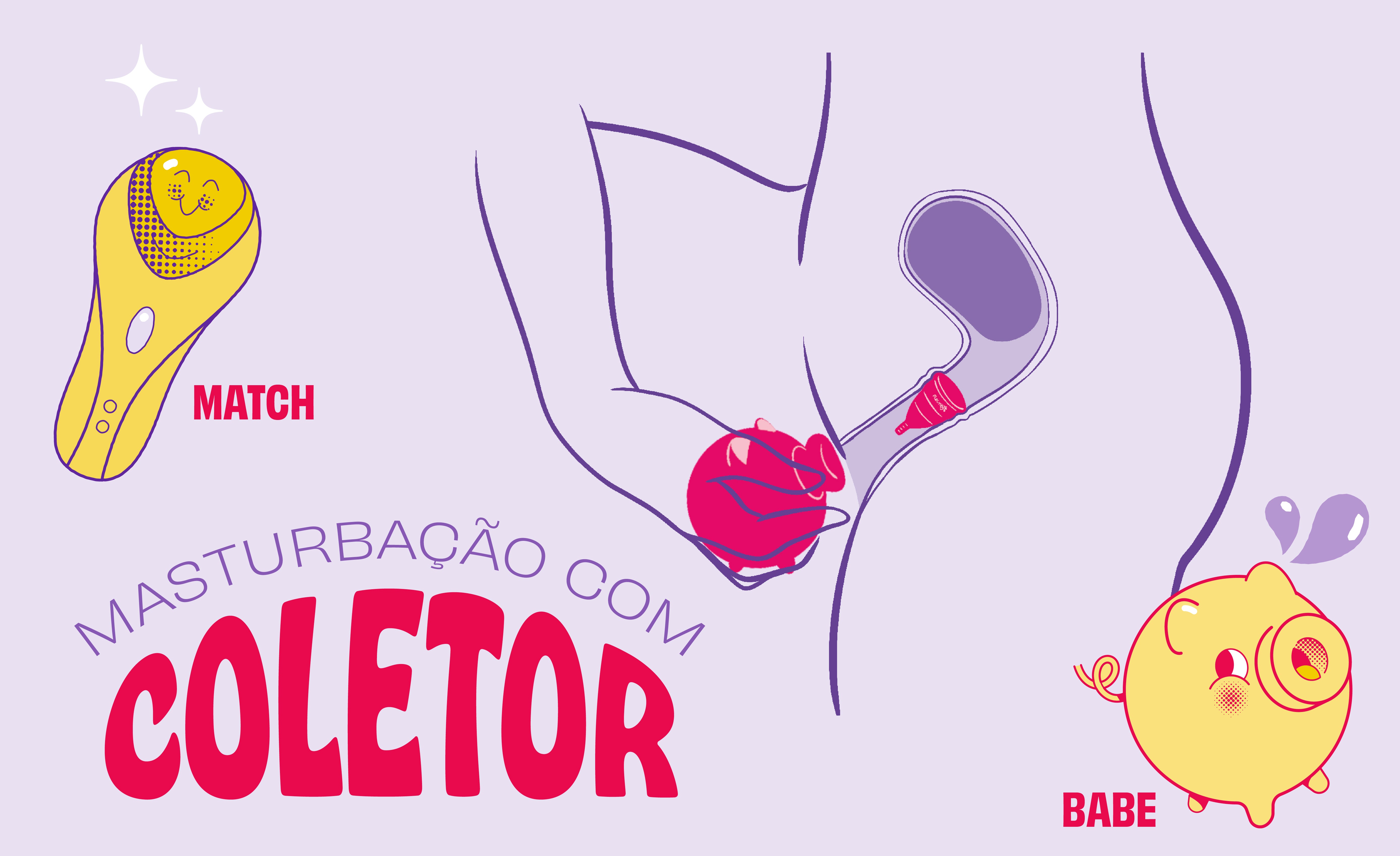 transar menstruada. ilustração. um corpo utilizando um coletor menstrual e um sugador clitoriano