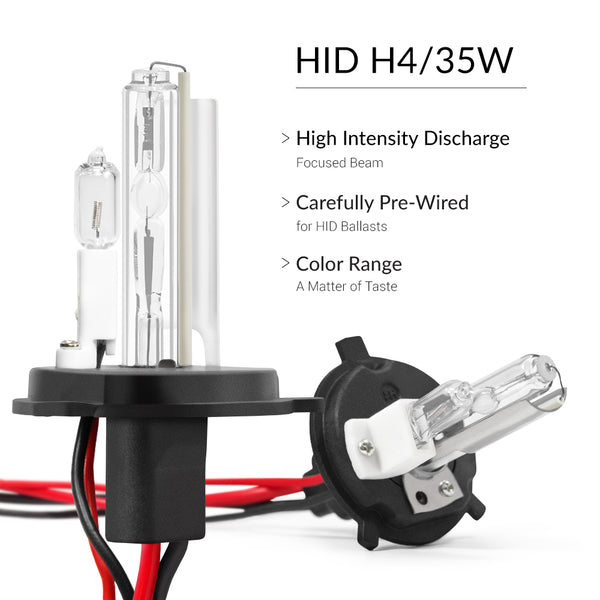 HID Headlights 35W HID H4 Xenon/Halogen Replacement Bulbs