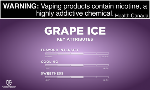 Vuse Go grape ice DARK AND INTENSE PURPLE GRAPE FLAVOUR WITH AN ICY COOL TWIST. Mister Vapor Canada