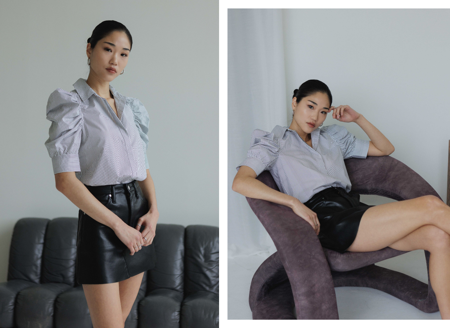 Frame Leather Skirt
