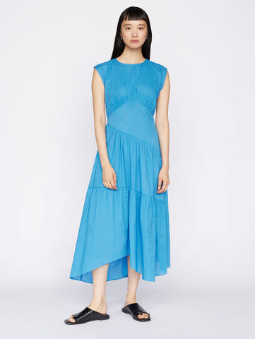 FRAME Gathered Seam Dress - Provence Blue