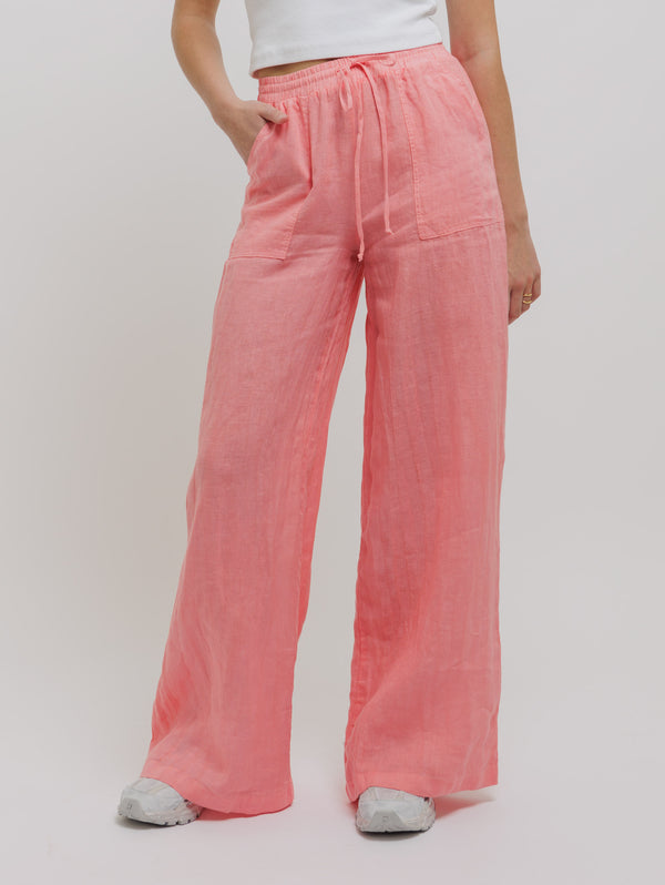 FAITHFULL THE BRAND + NET SUSTAIN Ida straight-leg linen wide-leg pants