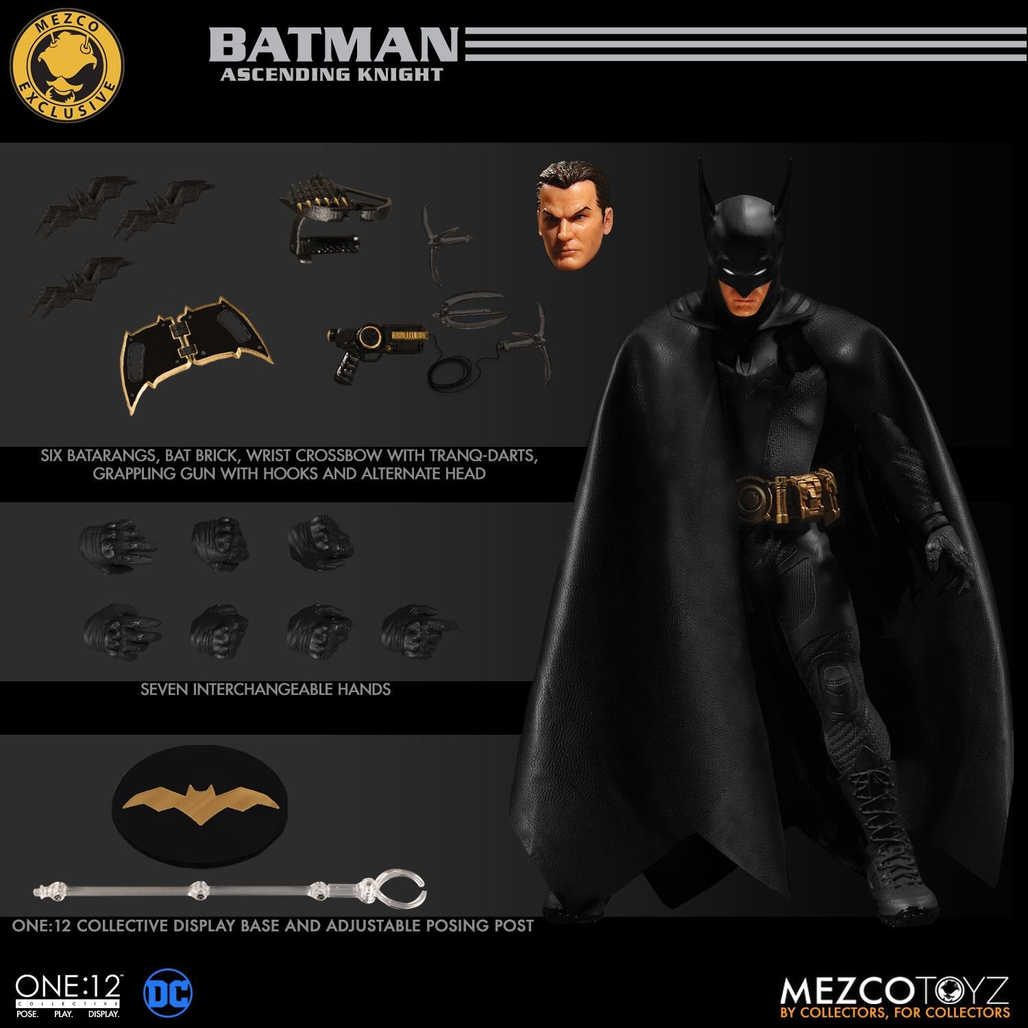 Mezco One:12 Collective Batman: Ascending Knight - Black Variant – Toy  Depot Store
