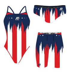 A3 Performance USA Stripes Limited Edition Swim Suits