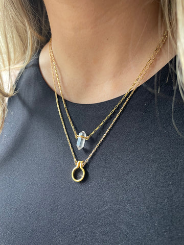 quartz and canary necklace gift set