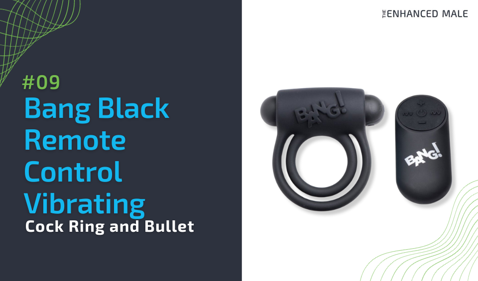 Bang Black Silicone Remote Control Vibrating Cock Ring and Bullet