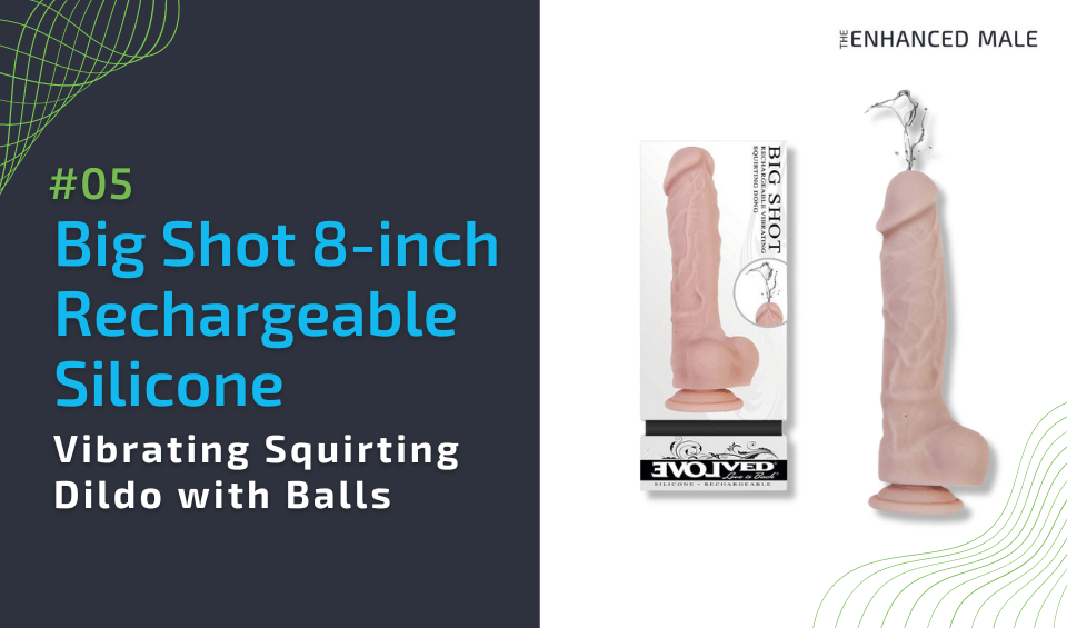 Big Shot 8-inch Rechargeable Silicone Vibrating Squirting Dildo with Balls