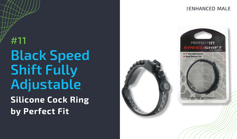 Black Speed Shift Fully Adjustable Silicone Cock Ring by Perfect Fit