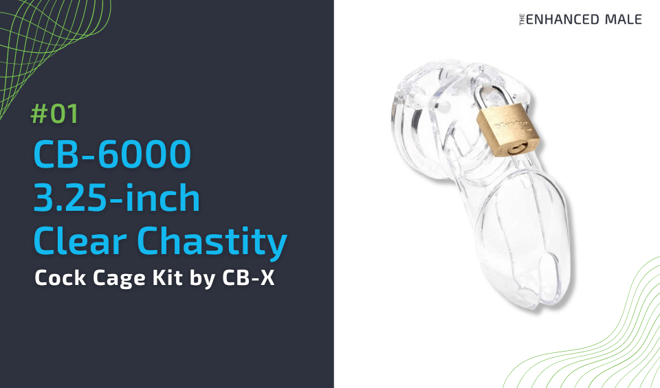 CB-6000 3.25-inch Clear Chastity Cock Cage Kit by CB-X