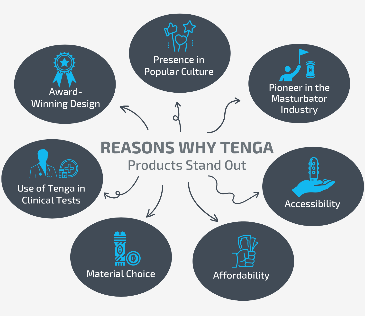 Diagram of the Reasons Why Tenga Products Stand Out