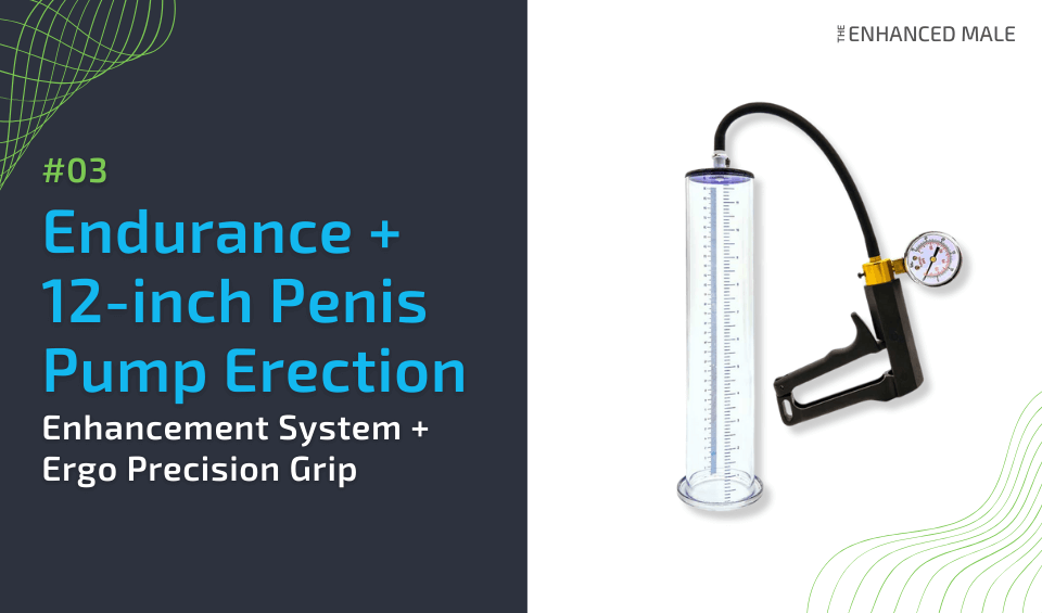 Endurance+ 12-inch Penis Pump, Erection Enhancement System + Ergo Precision Grip