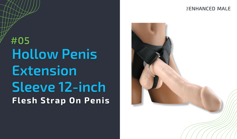 Hollow Penis Extension Sleeve 12-inch Flesh Strap On Penis