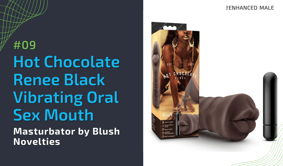 Hot Chocolate Renee Black Vibrating Oral Sex Mouth Masturbator by Blush Novelties