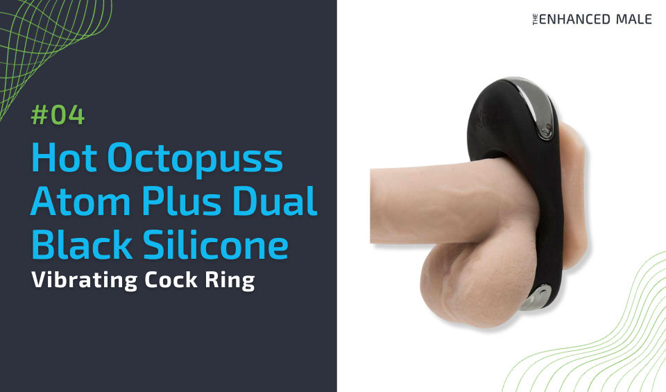 Hot Octopuss Atom Plus Dual Vibrating Cock Ring Black Silicone