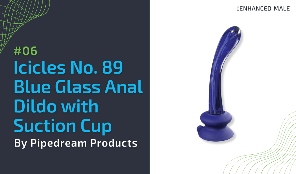 Icicles No. 89 Blue Glass Dildo with Suction Cup