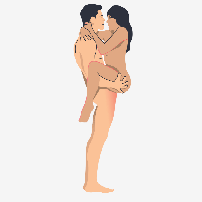 Illustration of the Carrying the Receiver Sex Position