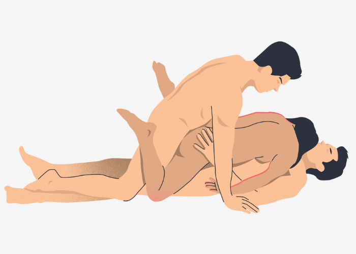 Illustration of the  Double Stuffing Sex Position