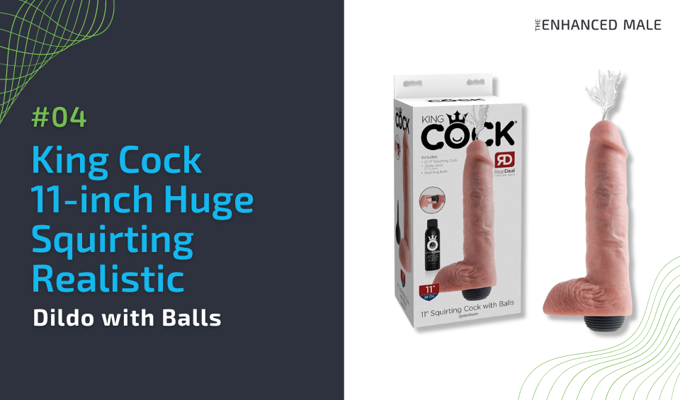 King Cock 11-inch Huge Squirting Realistic Dildo with Balls