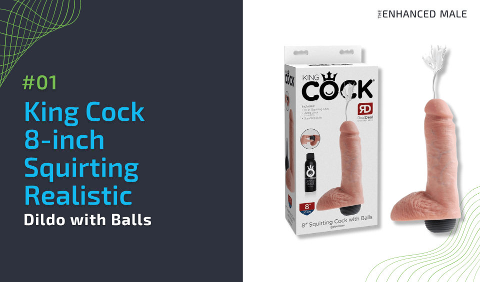King Cock 8-inch Squirting Realistic Dildo with Balls