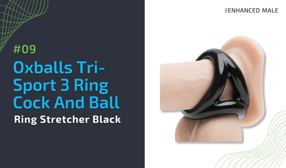 Oxballs Tri-Sport 3 Ring Cock And Ball Ring Stretcher Black