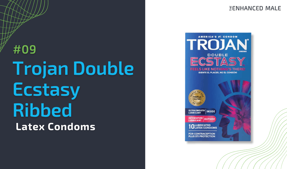 Trojan Double Ecstasy Ribbed Latex Condoms
