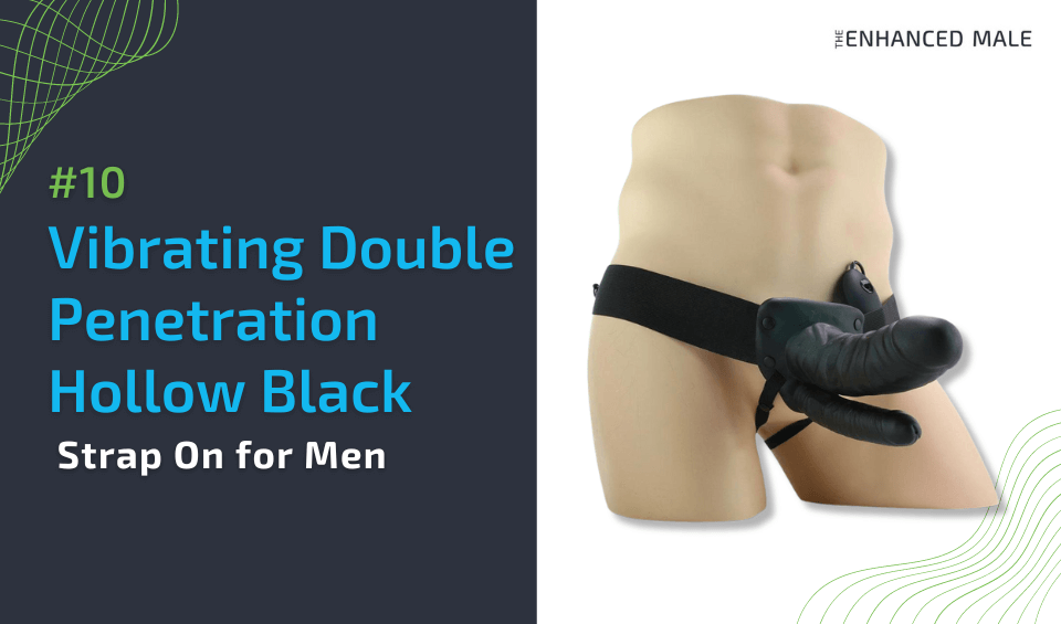 Vibrating Double Penetration Hollow Black Strap On for Men by Lux