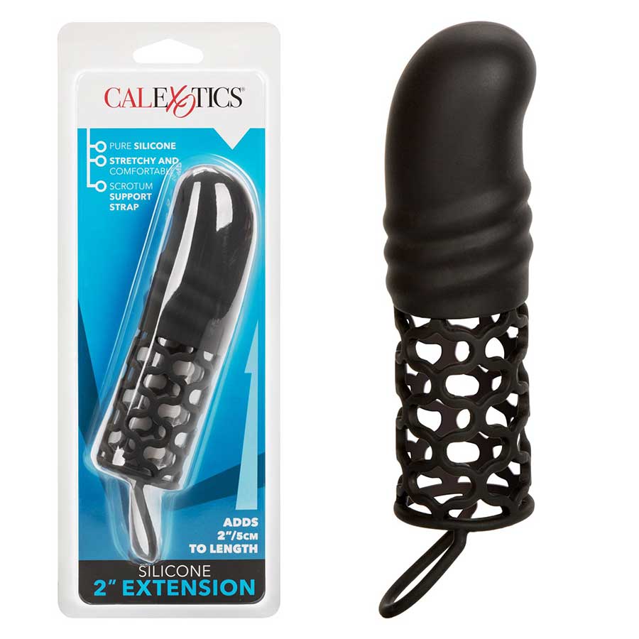 2 Inch Black Silicone Penis Extension by Cal Exotics