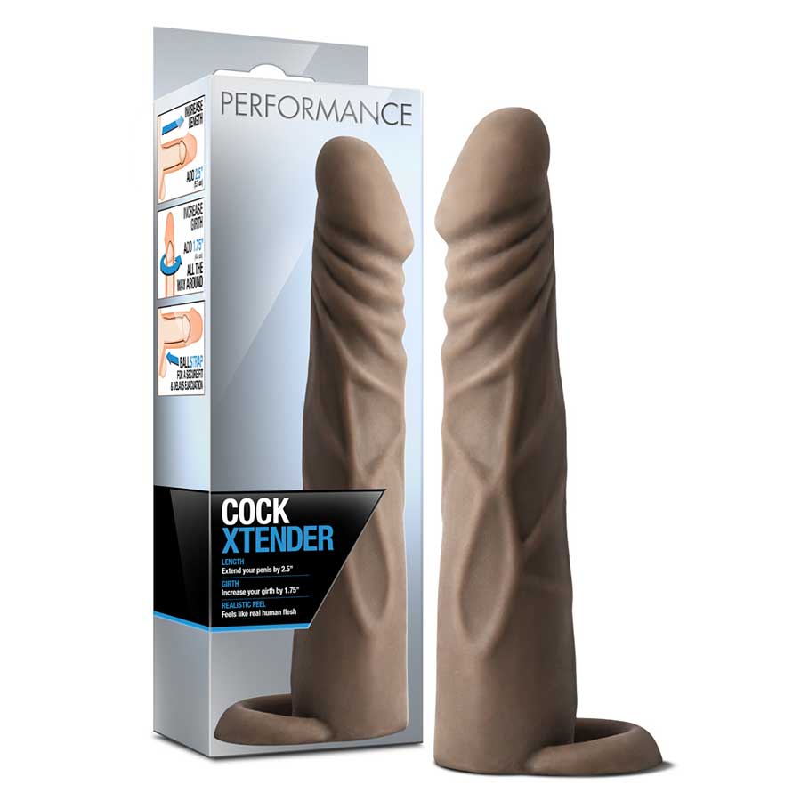 7 Inch Performance Cock Xtender Sleeve by Blush Novelties (Tan & Brown)